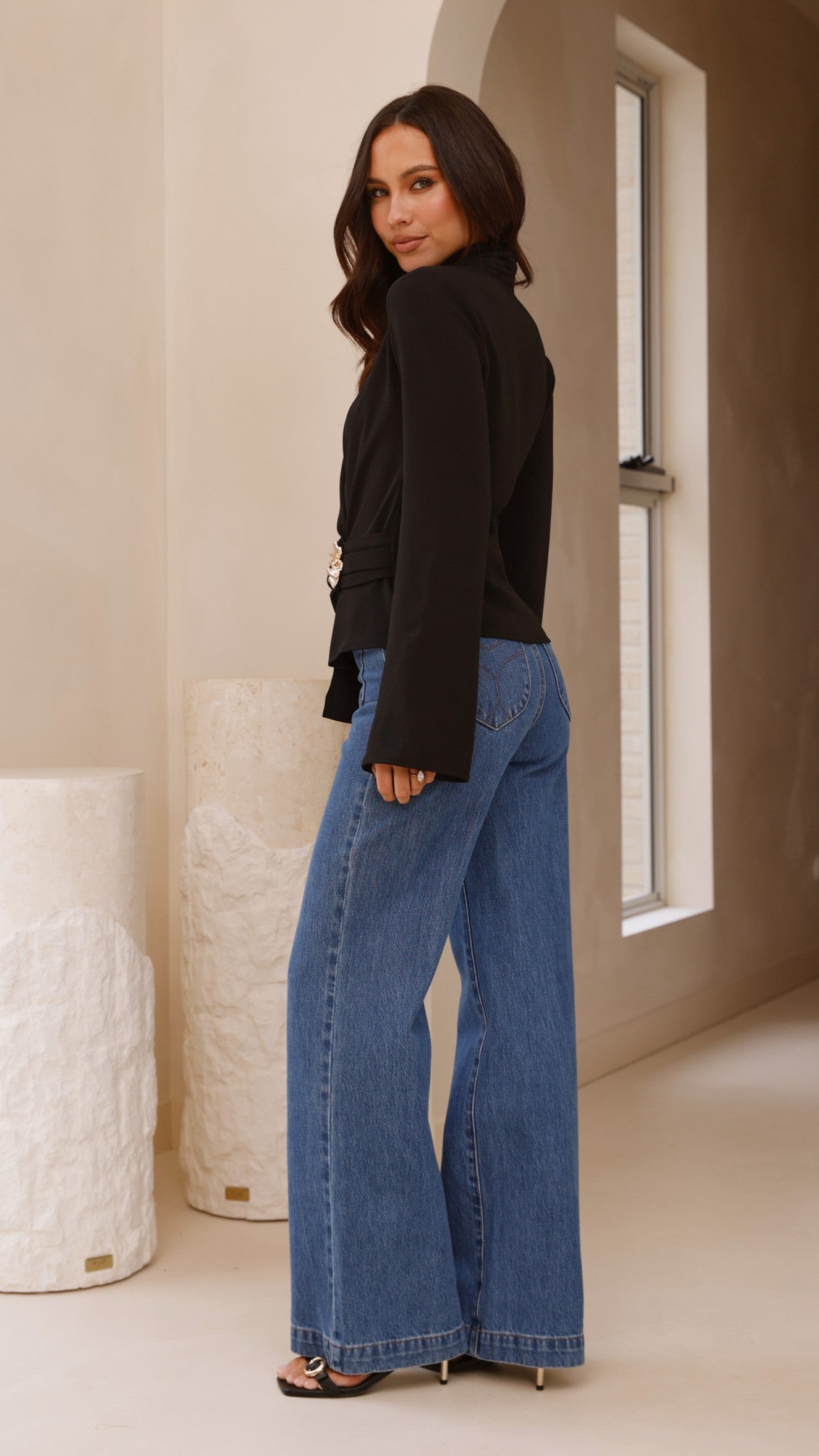 Lani Open Front Top - Black