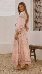 Xander Long Sleeve Maxi Dress - Blush
