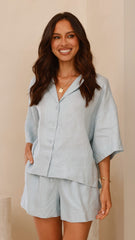 Luna Button Up Shirt - Blue