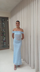 Tiarna Off The Shoulder Maxi Dress - Blue