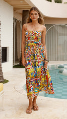 Kelani Luxe Midi Dress - Phaedra Print