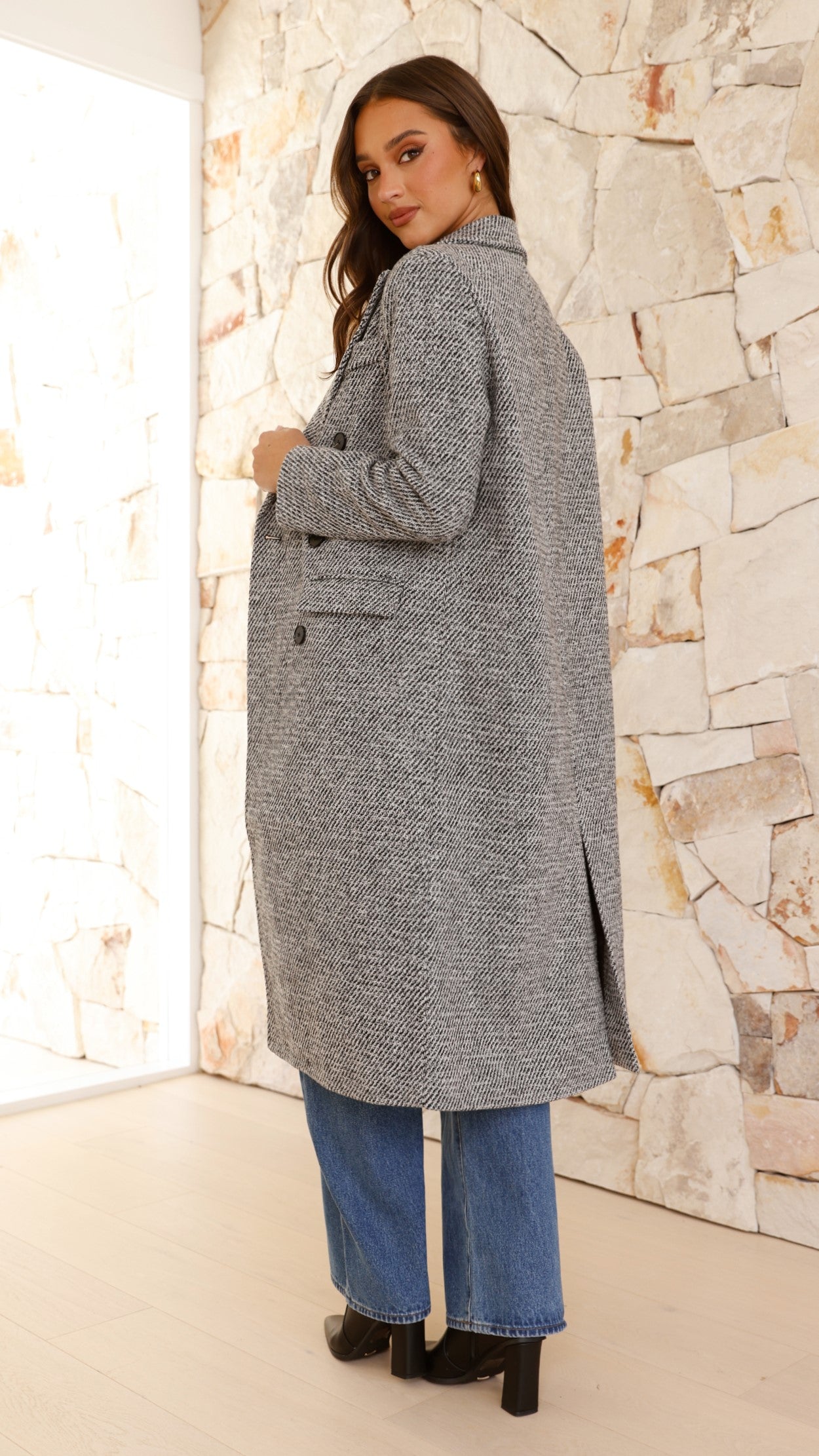 Jayla Longline Coat - Grey