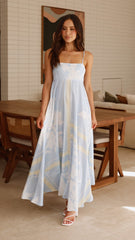 Kaethe Maxi Dress - Blue/Yellow