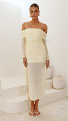 Isadora Off Shoulder Maxi Dress - Yellow