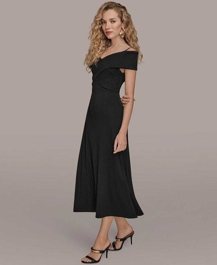 Donna Karan New York Women's Criss-Cross Off-Shoulder Dress