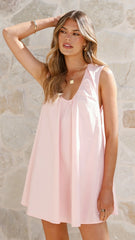 Vanessa Oversized Mini Dress - Pink